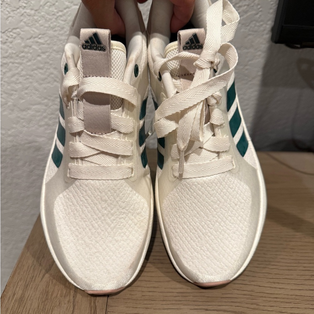 adidas White and Green Athletic Shoes